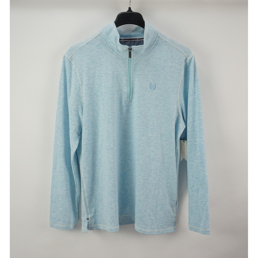 New Magaschoni Performance Golf Pullover Sweater Men's Large Light‎ Blue Stretch